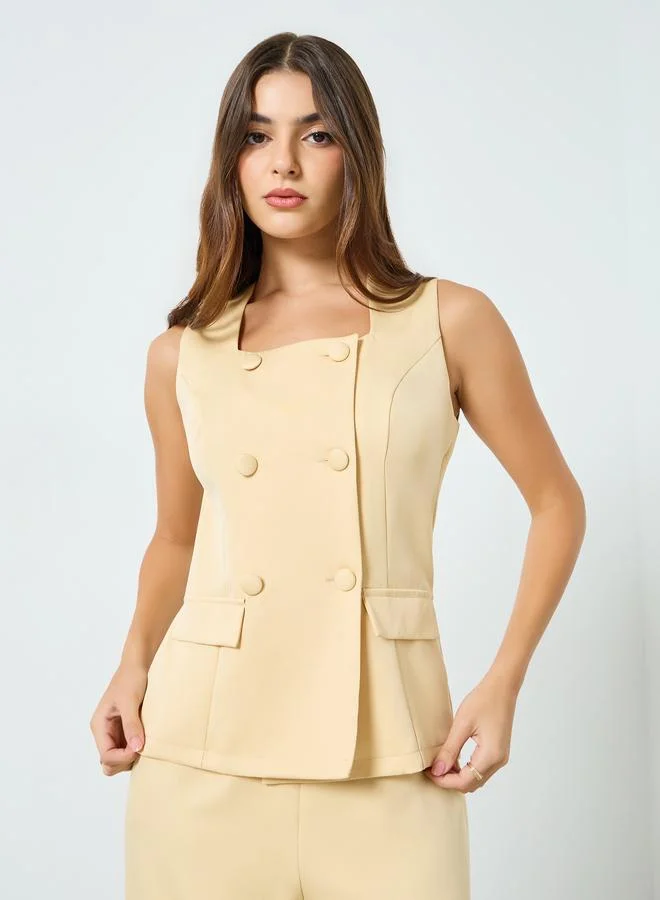 Styli Women Yellow Wide Leg Jumpsuit